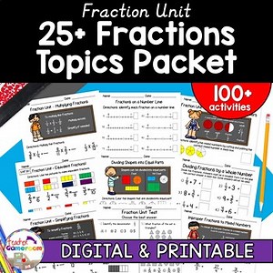Fractions Worksheet Bundle - Equivalent Fraction - Simplifying Fractions Sheets