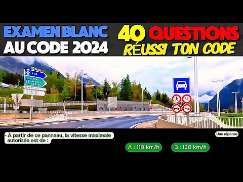 Test au code de la route - 40 Questions à l'Examen blanc du permis de conduire + Réponses