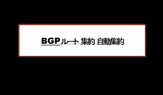 BGP ルート集約 自動集約 | ネットワークのおべんきょしませんか？