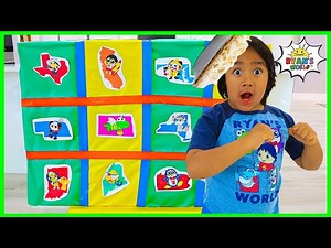 Giant Smash Box Surprise Prize or Pie Challenge with Ryan's World!!!! - Videos For Kids