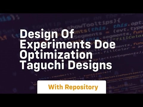 Design of experiments doe optimization taguchi designs