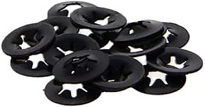 Auniwaig Star Locking Washer, M3 Internal Tooth Star Washers, 65Mn Steel Star Locking Washer Push On Lock Washer Locking Clips Fastener Black Oxide Finish 100PCS
