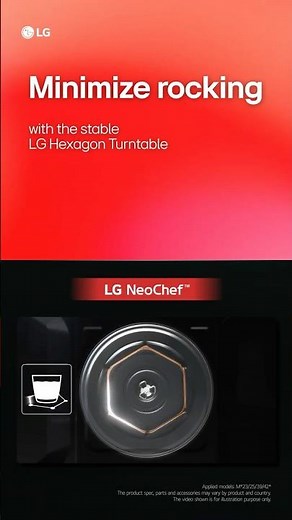 Minimize movement with the LG Microwave Oven’s Hexagon Turntable