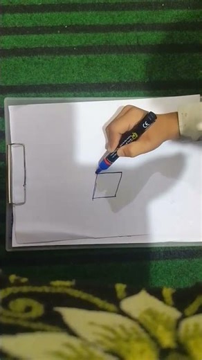 easy square drawing step by step 😁