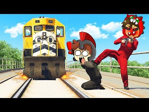 IMPOSSIBLE TO SURVIVE THE TRAIN in GTA 5! 🚂😱