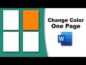 How to change background color in word on one page