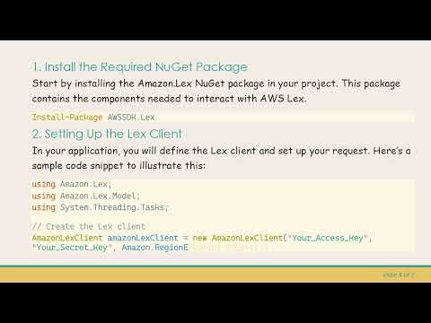 Integrating Your AWS Lex Chatbot with a .NET Web Service
