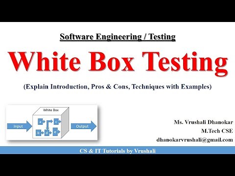SE 42 : White Box Testing | Techniques with Examples #softwaretesting ‪@csittutorialsbyvrushali‬