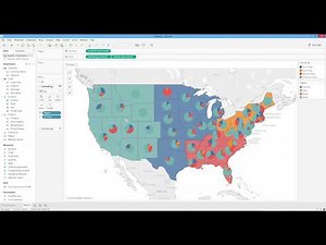 How to Overlay Pie Charts on Map in Tableau. [HD]