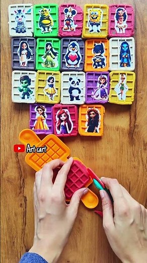 Making Elsa disney princess clay waffle #shorts