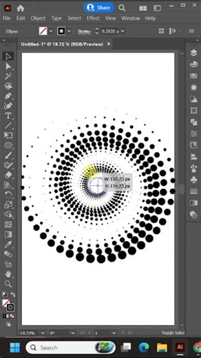 Create Stunning Optical Illusion Design in Minutes | Halftone Dot Pattern Tutorial. #shorts