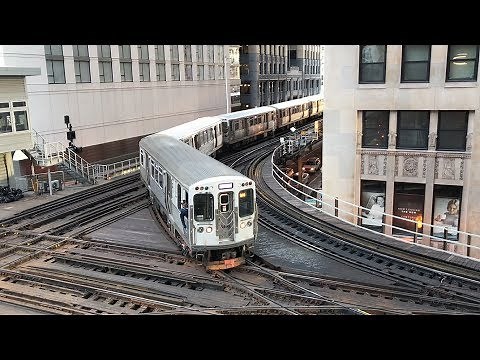 CTA HD 60fps: Chicago "L" Trains @ Tower 18 Interlocking on The Loop (2/8/19)