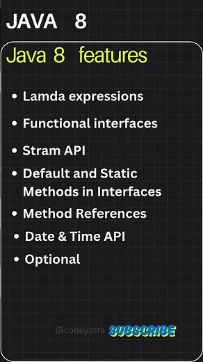 Top Java 8 Features #java#javaprogramming #javatutorial #javafundamentals