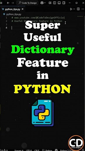Super Useful Dictionary Feature in Python #python #coding #programming