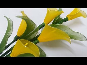 nylon stocking calla lily//calla lily tutorial nylon//yellow calla lily flower by stockings