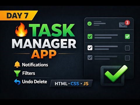 Advanced Task Manager App 🔔 | Filters, Undo Delete & Notifications | HTML CSS JS