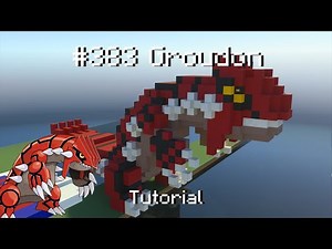 How to build a pokemon Groudon statue in Minecraft (tutorial)