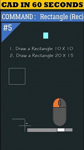 CAD in 60 Seconds | Rectangle Command in AutoCAD #shorts #autocad