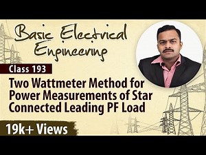Two Wattmeter Method for Power Measurements (Star Connected Leading PF Load)