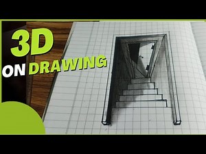 How to draw 3D stairs step by step