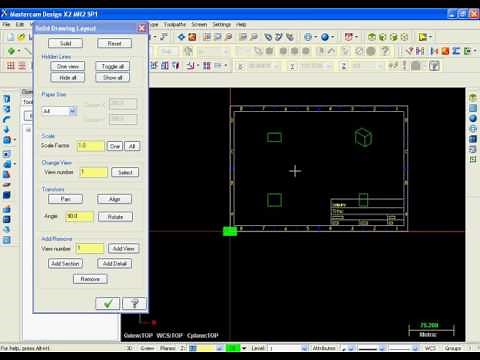 MASTERCAM,,,,, HOW TO CREATE DRAWING LAYOUT