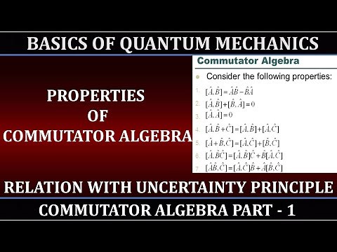 Commutator Algebra || P-1 || Quantum Mechanics || Properties || Relation with Uncertainty principle