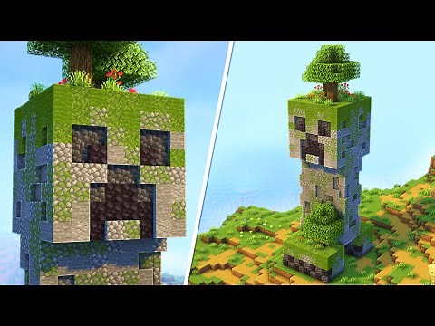 Minecraft | How to build a Giant Creeper Statue | Tutorial