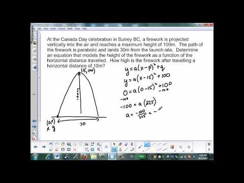 Problems Involving Parabolas
