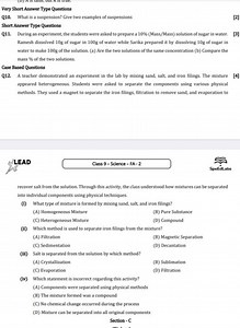 Q10. What is a suspension? Give two examples of suspensions.Q... | Filo