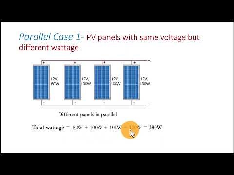 Solar PV panels in series and parallel connection