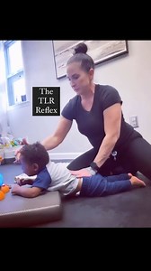 Learn how to integrate the TLR: Primitive Reflex. The Tonic Labyrinthine Reflex (TLR) is one of many infant primitive reflexes - an involuntary movement pattern that we are all born with. The TLR can be most easily seen in infants when laying on the tummy - it looks like the Superman position. ~ This reflex is activated with neck flexion (forward) or extension (backward) - movement of the head up or down. When an infant looks down (neck flexion),this causes the arms and legs to flex or curl into