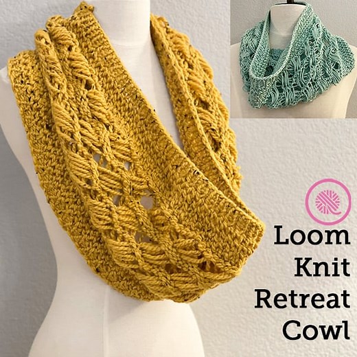 ALL NEW! Free Loom Knit Retreat Cowl Pattern - GoodKnit Kisses