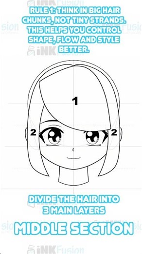How to draw female manga hair tutorial