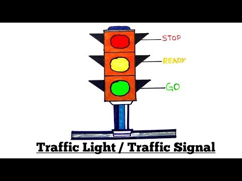 Traffic Light Drawing | Traffic Signal Drawing | Santosh Artscape 🚦