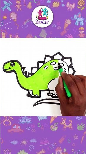 How To Draw A Dinosaur 🦕 | T-Rex Dinosaur Drawing #shorts #drawing #coloring #hooplakidzhowto