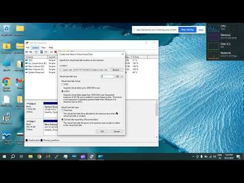 How to make a Virtual hard disk in windows 10
