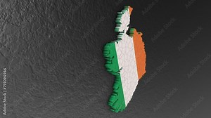 Ireland map 3d. 3d map of Ireland.