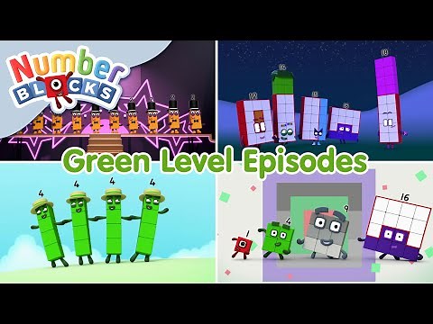Numberblocks Green Level 4 - Full Episodes | 1 Hour Compilation | 123 - Numbers Cartoon For Kids