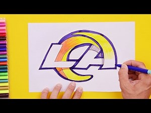 How to draw Los Angeles (LA) Rams Logo (NFL Logo)