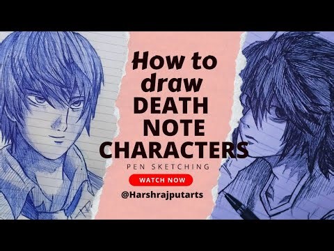 Draw death note characters ||death note|| pen sketching