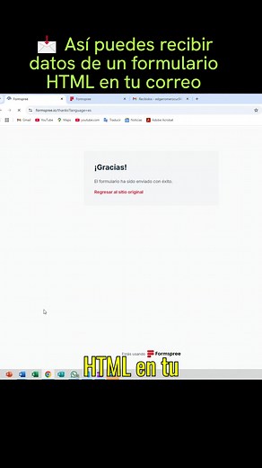 150K views · 3.4K reactions |  Recibe datos de tu formulario HTML directo a tu correo con Formspree Ideal para proyectos personales, ya que permite enviar hasta 50 correos al mes gratis.  #programacionweb #desarrolloweb #programadoresweb #html #javascript | Progamacion web, | Facebook