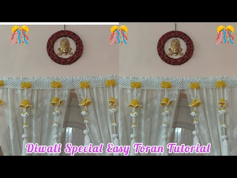 Wow🎊Diwali Special Easy Toran Tutorial /Simple Flower Toran Design For Door /Easy Crochet Toran