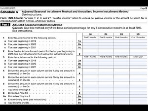IRS Form 2220 Schedule A walkthrough (Adjusted Seasonal & Annualized Income Installment Methods)