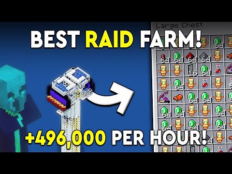 Minecraft Stacking Raid Farm Tutorial - EASIEST! - 496,000 P/H!