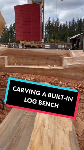 Carving a Log Bench for a Built-In Log Home: Woodworking with Chainsaw