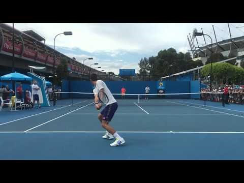 [HD] Novak Djokovic ground stroke practice AO 2016
