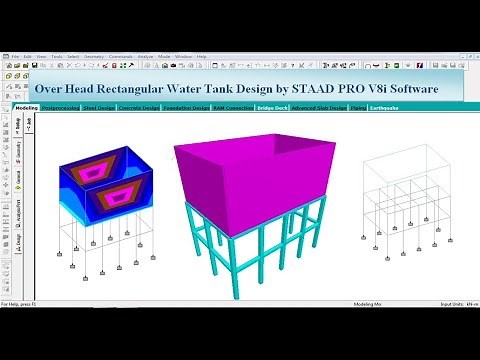 Elevated Rectangular Water Tank Design by STAAD Pro V8i Software