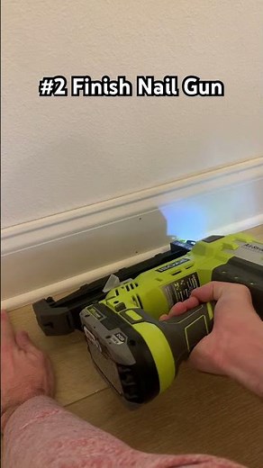 The only five tools/materials you need to install baseboards! #carpentry #trim #baseboards