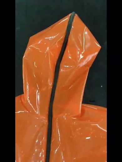 Sexy Sheer Hooded Catsuit PVC Plastic Front Zipper Open Crotch Jumpsuits Long Sleeve Bodysuit