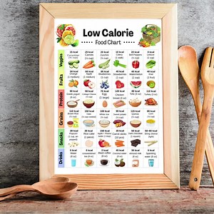 Low Calorie Food Chart, 100 Calorie Snacks List, Under 150 Cal Foods, Low Fat Low Sugar Food List, Low Calorie Grocery List Printable PDF - Etsy